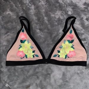 PINK Victoria Secret neon flower bralette